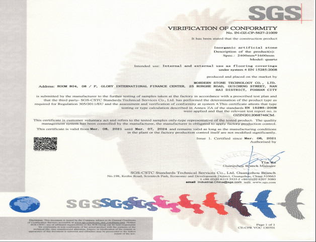 Ce-Norm van Kunstmatige Anorganische het Kwartssteen van Mordern Stone™